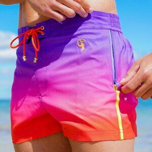 TUCANN Faded Crimson v2 - 3" Men's Short Inseam Swim Board Shorts